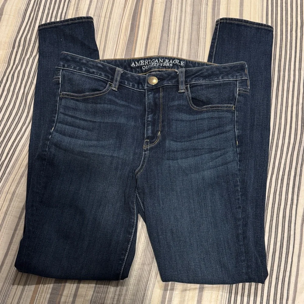 American Eagle Outfitters Dark Blue Skinny Jeans - Picture 2 of 4